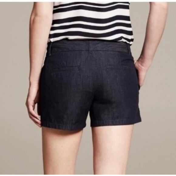 Banana Republic 29/ 8 Dark Wash Denim Blue "Hampton" Preppy Shorts - Picture 4 of 11